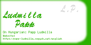 ludmilla papp business card